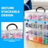 imageBins ampamp Things Bead Organizer with Adjustable Compartments  Durable Toy Organizers and Storage Solution for Dolls Crafts Mini Toy Figures Jewelry and Beads  3 Tier 18 CompartmentsClear