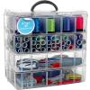 imageBins ampamp Things Bead Organizer with Adjustable Compartments  Durable Toy Organizers and Storage Solution for Dolls Crafts Mini Toy Figures Jewelry and Beads  3 Tier 18 CompartmentsClear