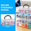 imageBins ampamp Things Bead Organizer with Adjustable Compartments  Durable Toy Organizers and Storage Solution for Dolls Crafts Mini Toy Figures Jewelry and Beads  3 Tier 18 CompartmentsClear