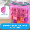 imageBins ampamp Things Bead Organizer with Adjustable Compartments  Durable Toy Organizers and Storage Solution for Dolls Crafts Mini Toy Figures Jewelry and Beads  3 Tier 18 CompartmentsPink