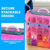 imageBins ampamp Things Bead Organizer with Adjustable Compartments  Durable Toy Organizers and Storage Solution for Dolls Crafts Mini Toy Figures Jewelry and Beads  3 Tier 18 CompartmentsPink
