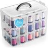 imageBins ampamp Things Bead Organizer with Adjustable Compartments  Durable Toy Organizers and Storage Solution for Dolls Crafts Mini Toy Figures Jewelry and Beads  3 Tier 18 CompartmentsClear