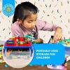 imageBins ampamp Things Bin Box Organizer for Small Toys  Travel Toy Set Carry Case with Builtin Lid  Sturdy Storage for Mini Blocks  Portable Toy Storage  Blue and RedBluered