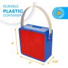 imageBins ampamp Things Bin Box Organizer for Small Toys  Travel Toy Set Carry Case with Builtin Lid  Sturdy Storage for Mini Blocks  Portable Toy Storage  Blue and RedBluered