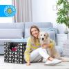 imageBins ampamp Things Dog Toy Bin Storage Basket 14 x 14 x 14 Inches Thick Felt Dog Toy Box with Cute Dog Paws and Bones Prints  Foldable Pet Accessory Basket with Curved Cutout