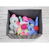imageBins ampamp Things Dog Toy Bin Storage Basket 14 x 14 x 14 Inches Thick Felt Dog Toy Box with Cute Dog Paws and Bones Prints  Foldable Pet Accessory Basket with Curved Cutout