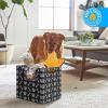 imageBins ampamp Things Dog Toy Bin Storage Basket 14 x 14 x 14 Inches Thick Felt Dog Toy Box with Cute Dog Paws and Bones Prints  Foldable Pet Accessory Basket with Curved Cutout