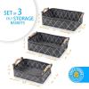 imageBins ampamp Things Felt Storage Bins Basket Set of 3 S M L Fabric Storage Organizing Baskets with Durable Handles  Home Storage Organizer Made with Thick Durable Felt Materials  Fabric Storage Basket