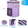 imageBins ampamp Things Knitting Bag  Large Crochet Yarn Storage Organizer with 2 External Pockets  Durable Natural Fabric Tote for Knitting Needles Hooks Accessories  Purple Craft BagPurple