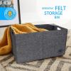 imageBins ampamp Things Large Felt Folding Storage Basket 275 x 15 x 15 Inches Thick Felt Home Organizer Bin with Handles  For Pillow and Blanket Storage Kids Toy Chest Bedroom Organizer More