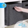 imageBins ampamp Things Large Felt Folding Storage Basket 275 x 15 x 15 Inches Thick Felt Home Organizer Bin with Handles  For Pillow and Blanket Storage Kids Toy Chest Bedroom Organizer More