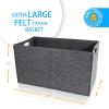 imageBins ampamp Things Large Felt Folding Storage Basket 275 x 15 x 15 Inches Thick Felt Home Organizer Bin with Handles  For Pillow and Blanket Storage Kids Toy Chest Bedroom Organizer More