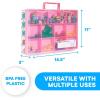 imageBins ampamp Things Pink 3Tier Toy Storage Organizer with Adjustable Compartments for Kids Room Fit for Hot Wheels Dolls Lego Arts Crafts SuppliesPink