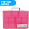 imageBins ampamp Things Pink 3Tier Toy Storage Organizer with Adjustable Compartments for Kids Room Fit for Hot Wheels Dolls Lego Arts Crafts SuppliesPink