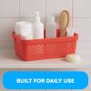 imageBins ampamp Things Plastic Storage Bin  Basket Organizer Bins  Suitable as Laundry Bin Closet Basket Book Shelf Pantry Storage  Room Essentials  For Bathroom Cabinet ampamp Kitchen  Set of 6  RedRed