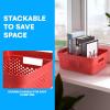 imageBins ampamp Things Plastic Storage Bin  Basket Organizer Bins  Suitable as Laundry Bin Closet Basket Book Shelf Pantry Storage  Room Essentials  For Bathroom Cabinet ampamp Kitchen  Set of 6  RedRed