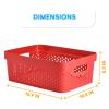 imageBins ampamp Things Plastic Storage Bin  Basket Organizer Bins  Suitable as Laundry Bin Closet Basket Book Shelf Pantry Storage  Room Essentials  For Bathroom Cabinet ampamp Kitchen  Set of 6  RedRed