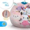 imageBins ampamp Things Unicorn Bean Bag Chair Cover for Kids 26 x 24 Inch UltraSoft and Fluffy FurLike Cover for Kids Bean Bag Chair Stuffed Animal Storage  Cute Unicorn Room Decor for Girls and Boys