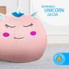 imageBins ampamp Things Unicorn Bean Bag Chair Cover for Kids 26 x 24 Inch UltraSoft and Fluffy FurLike Cover for Kids Bean Bag Chair Stuffed Animal Storage  Cute Unicorn Room Decor for Girls and Boys