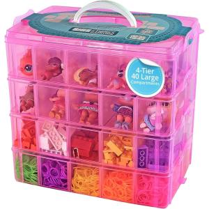 imageBins ampamp Things Bead Organizer with Adjustable Compartments  Durable Toy Organizers and Storage Solution for Dolls Crafts Mini Toy Figures Jewelry and Beads  3 Tier 18 CompartmentsPink