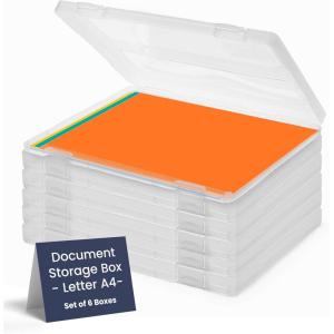 imageBins ampamp Things JTJ Sourcing Plastic Storage Box for A4 Paper  Document Magazine Paper Protector  Portable Project Sleeves  Document Organizer  Set of 4Set of 6