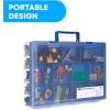 imageBins ampamp Things 30 Compartment Plastic Storage Box Organizer for Lego Hot Wheels LOL Surprise  Blue Rectangular