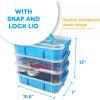 imageBins ampamp Things MultiCompartment Stackable Craft Storage Box with Dividers  Plastic Nail Polish Organizer Storage Containers for Beads Sewing Supplies Art Organizers and Storage  BlueLight Blue