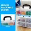 image:imageBins amp Things 3Tier Sewing Kit  Stackable Craft Storage Box with Dividers  Plastic Nail Polish Organizer Storage Containers for Beads Sewing Supplies and Art Organizers  LargeClear