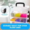 image:imageBins amp Things 3Tier Sewing Kit  Stackable Craft Storage Box with Dividers  Plastic Nail Polish Organizer Storage Containers for Beads Sewing Supplies and Art Organizers  LargeClear