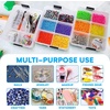 image:imageBins amp Things 3Tier Sewing Kit  Stackable Craft Storage Box with Dividers  Plastic Nail Polish Organizer Storage Containers for Beads Sewing Supplies and Art Organizers  LargeClear